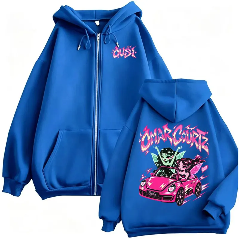 Omar Courtz Por Si Manana No Estoy Tour Zipper Hoodies Men's Harajuku Hip Hop Sweatshirts Jacket Casual Fleece Zip Up Pullovers — image 9
