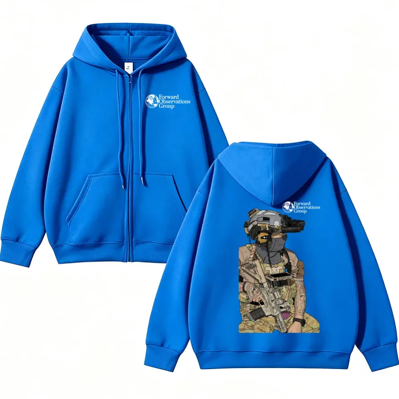 Forward Observations Group Graphi Zip Up Hoodie Fashion Skeleton Gothic Sportwear Men Women Fleece Loose Jackets Streetwear Male — image 13