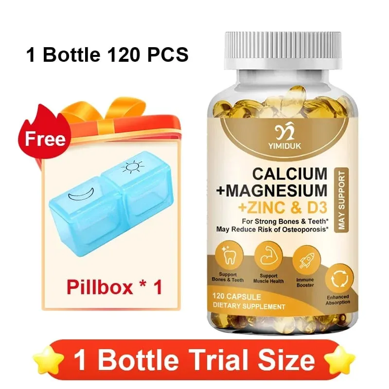 Bone & Muscle Support Supplement with Calcium Magnesium Zinc & D3 Supports Strong Bones Teeth Immunity & Vitality