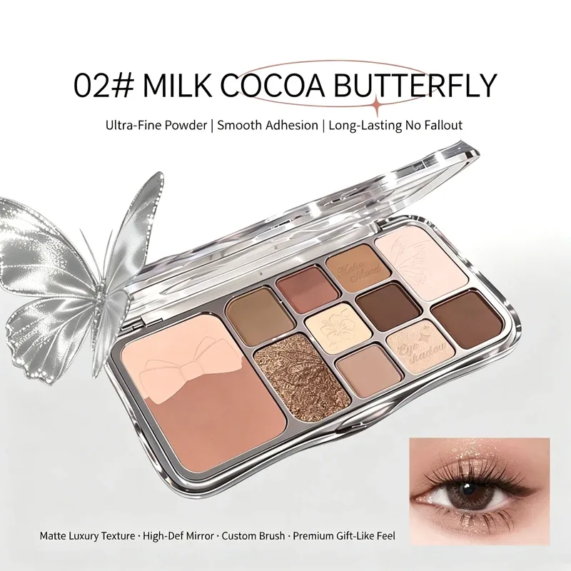12 Colors Shimmer Matte Eyeshadow Palette Rose Pink Glitter Earth Color Eye Shadow Cosmetics Lasting Waterproof Makeup Palette — image 8