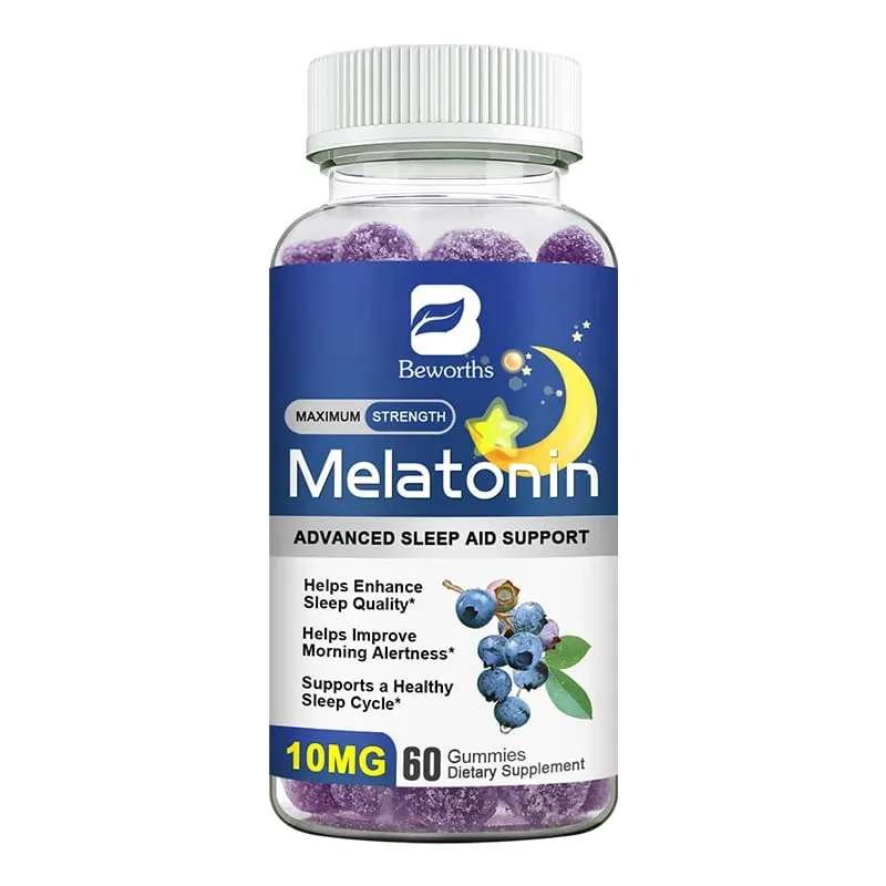 B BEWORTHS Blueberry Melatonin 10mg Gummies Sleeping Creative para sa Sleeping Sleeping Pills Melatonin para sa Sleep Relaxing Para sa Pang-adulto