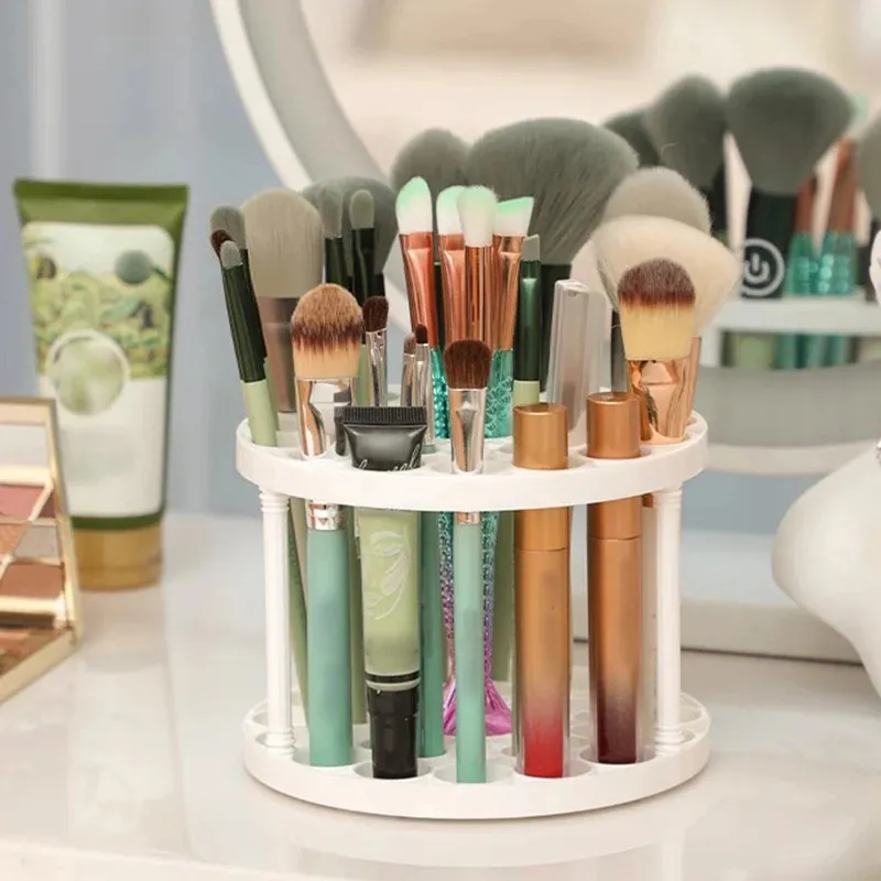 45-Hole Rotating Makeup Brush Stand – Keep Brushes Visible & Within Reach Beauty Storage Organizer — image 2