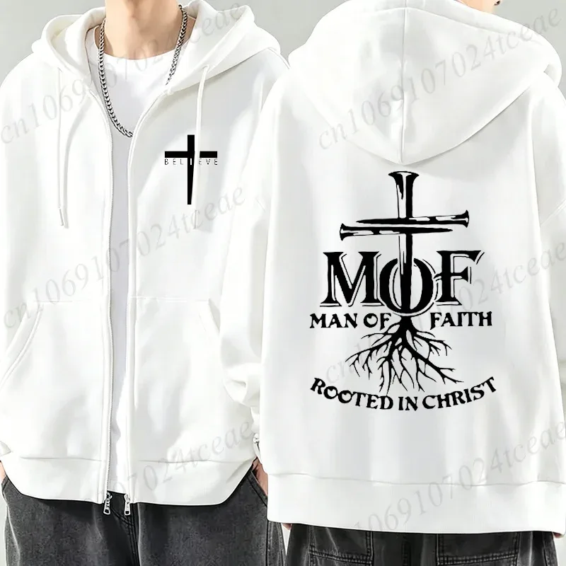 New Fashion Zipper Hoodies Christ Jesus Cross Print Men Hoodies Sweatshirts Fleece Hip Hop Street Hoodie Zip Up Sweatshirts Top — image 7
