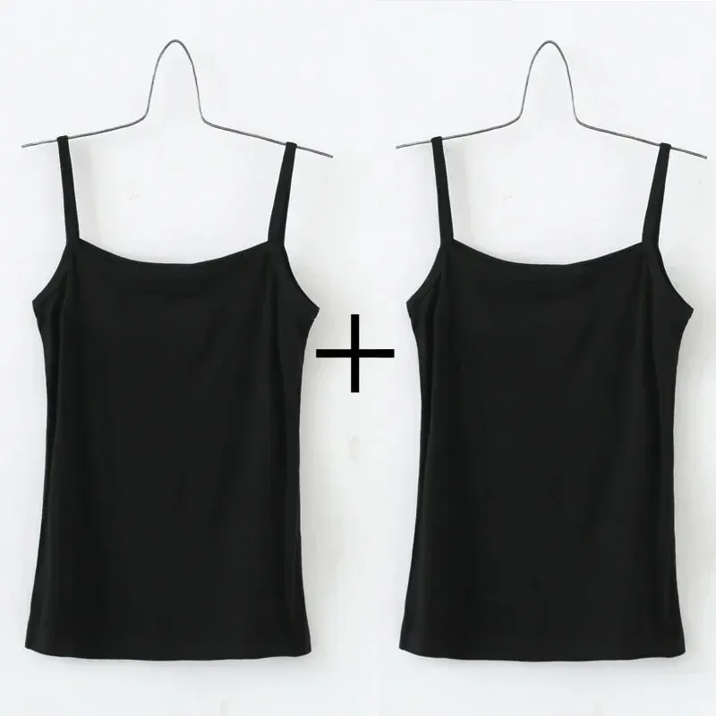 Women Sexy Milk Silk Tops Spaghetti Strap Tops Solid Color Strap Slim Vest Female Basic Tanks Bra Underwear Summer Base Shirt