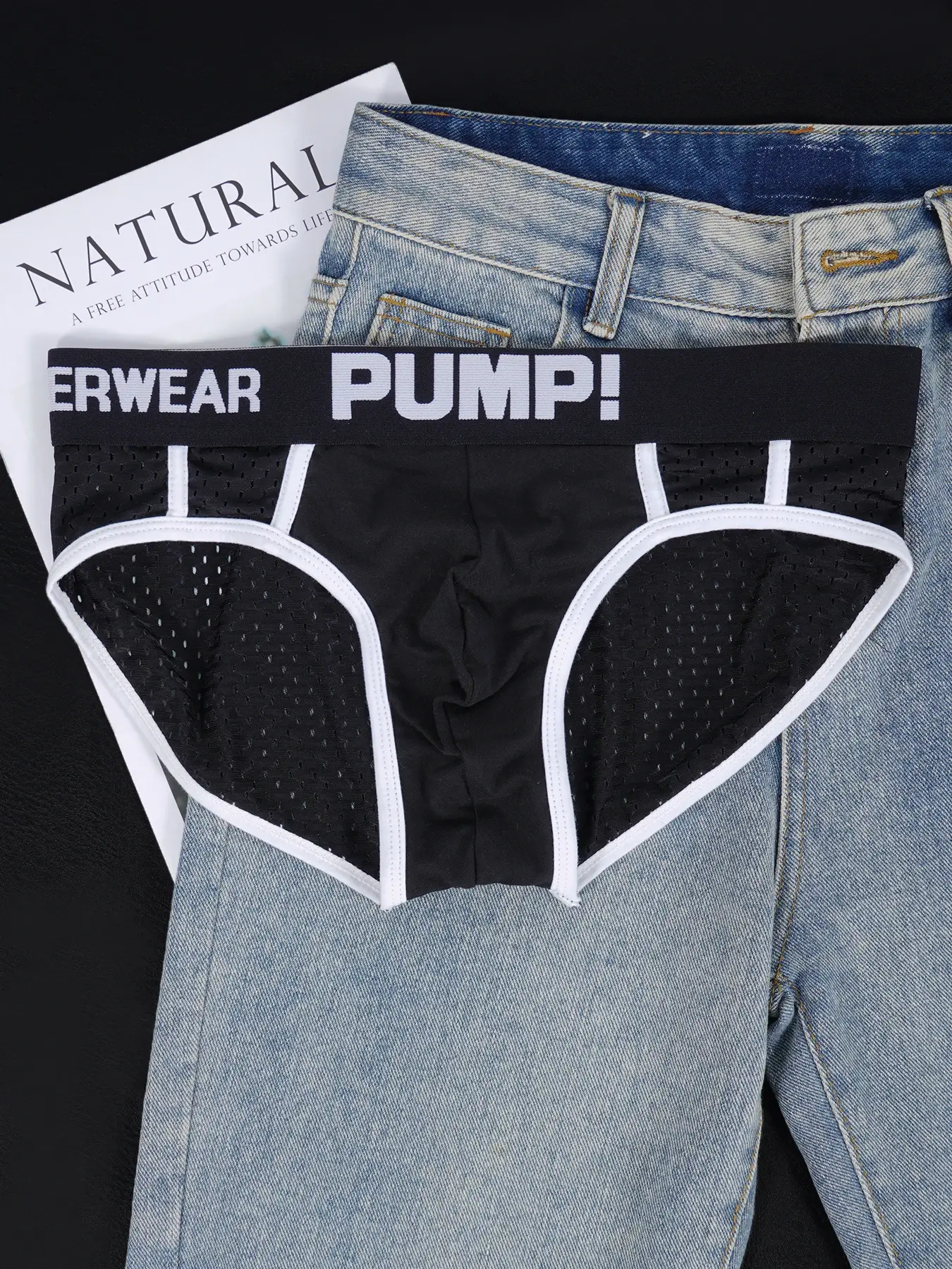 3PCS Men's PUMP! Mesh Briefs U Convex Pouch Elastic Waistband Breathable Quick Dry Sport Underwear — image 2