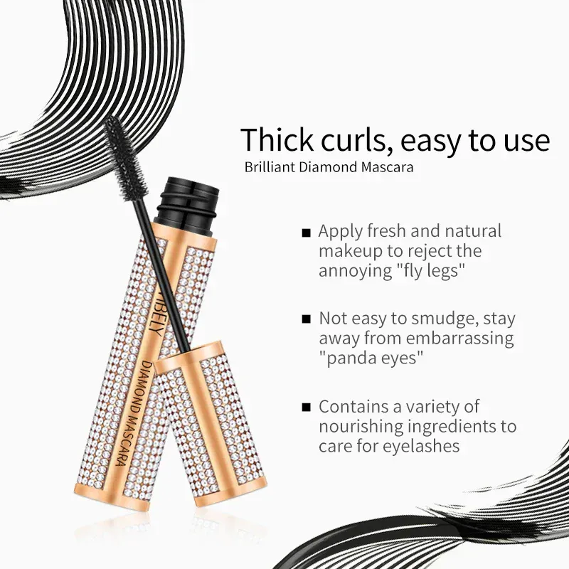 Diamond 4D Mascara Silk Fiber Waterproof Long Eyelash Extension Lengthening Thick Black Mascara Eye Makeup Products Cosmetics — image 2