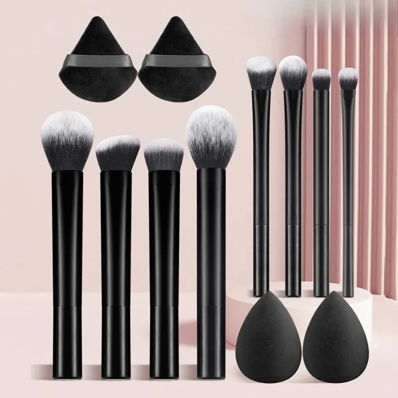 8/12pcs Multifunctional Black Makeup Brush Set With Beauty Egg Soft Bristles for All Skin Types Alcohol-Free Cosmetic Brushes — image 8