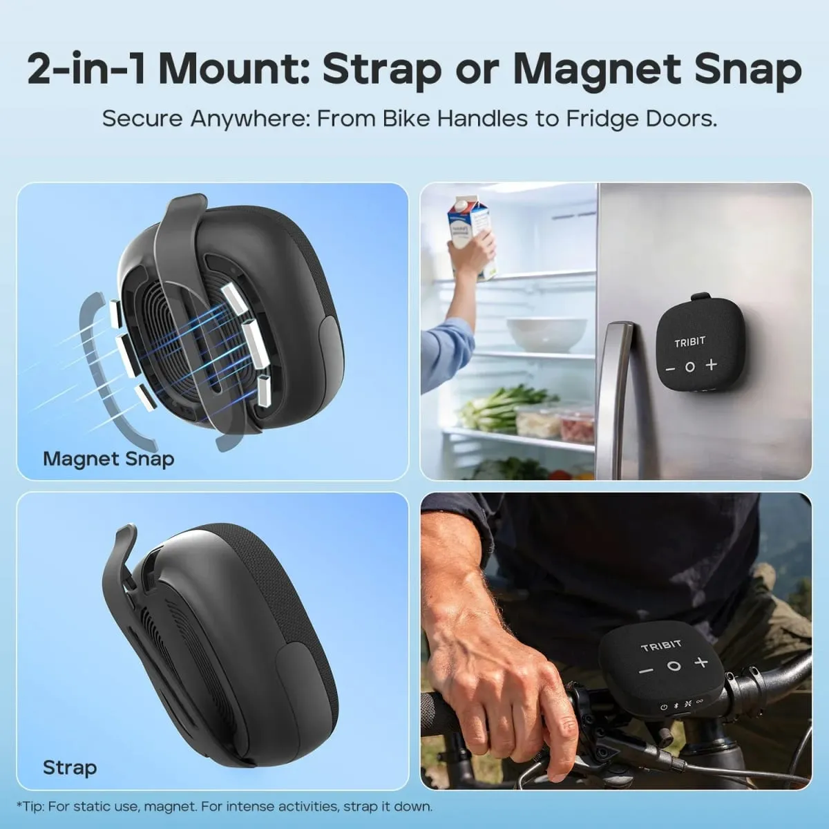Tribit StormBox Micro 3 Wireless Speaker 13W XBass Sound BT 6.0 24H Playtime IP68 TWS Strap & Magnetic Mount for Bike/Outdoor