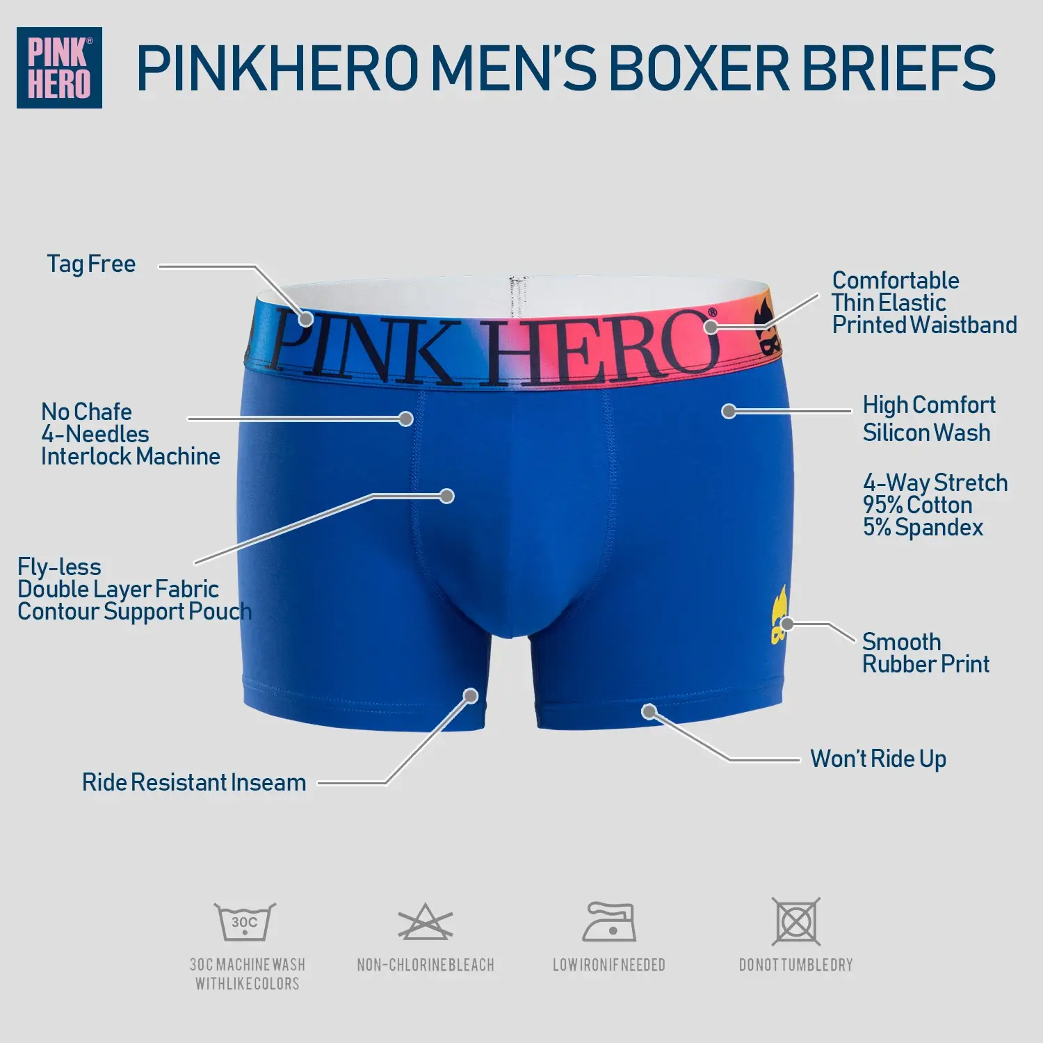 Unterwäsche, bequeme und weiche Boxershorts, Standardgröße in Europa und den USA, lustiger Bund des Regenbogens — image 8