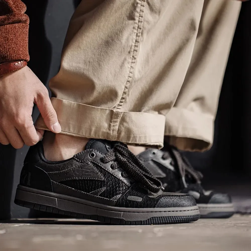 Maden Casual Snake Year Black Mamba Men's Sneakers Low-Top Flat Sole Versatile Black Shoes for Spring Autumn Skateboarding Shoes — image 3