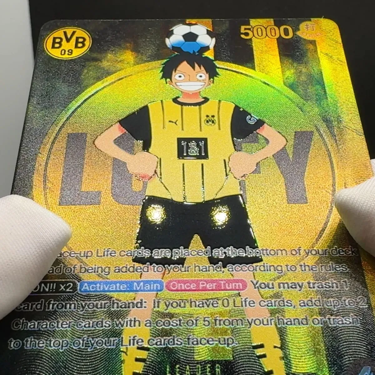 One Piece TCG BVB Luffy ST13-003 BY Luffy OPCG English Leader card Foild Textured Card Black Yellow Luffy — image 5