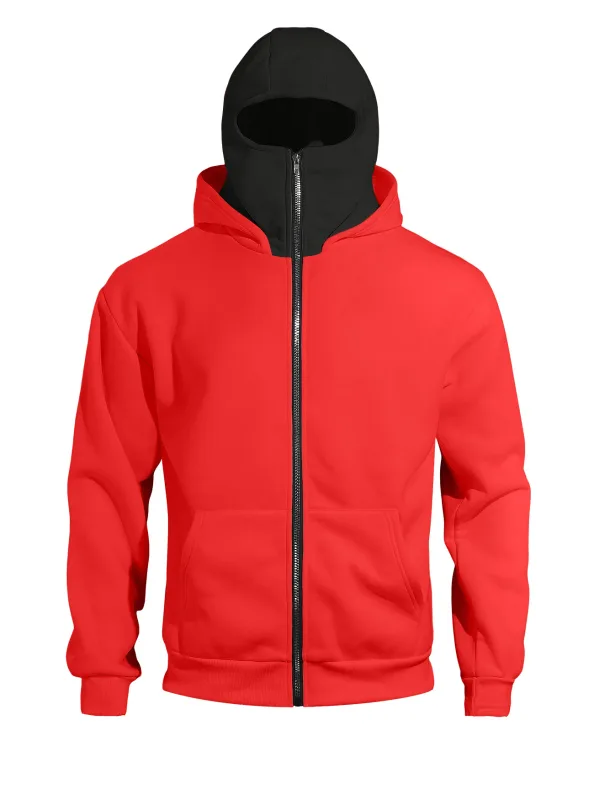 Autumn Men's Double-Layer Hooded Zip-Up Sweatshirt Loose Casual Fit with Front Pockets Ideal for Outdoor and Streetwear Style — image 2