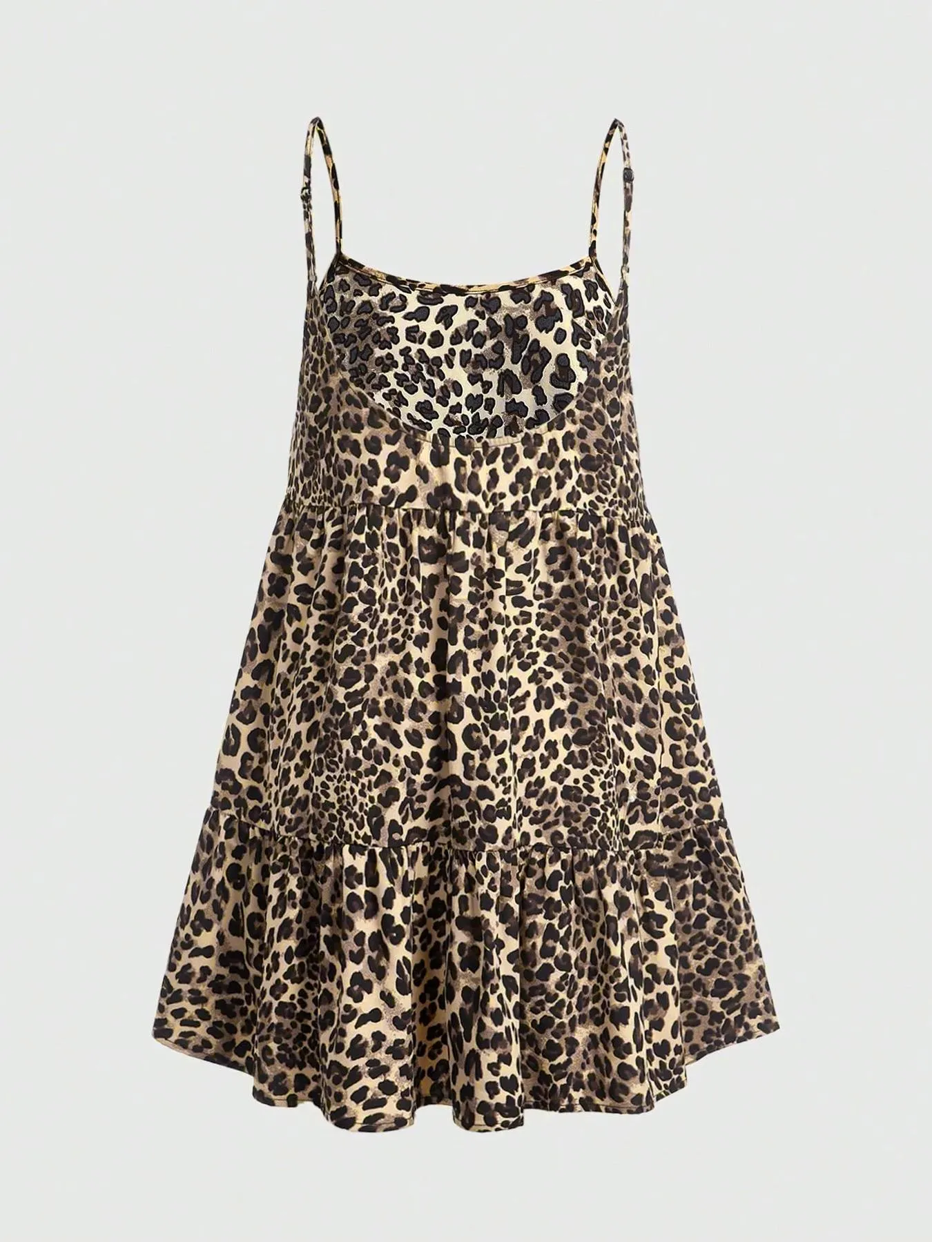 Ladies Leopard Print Halter Dress with Adjustable Straps Vintage Sexy Style Padded Gauze Skirt Fashionable And Versatile — image 3