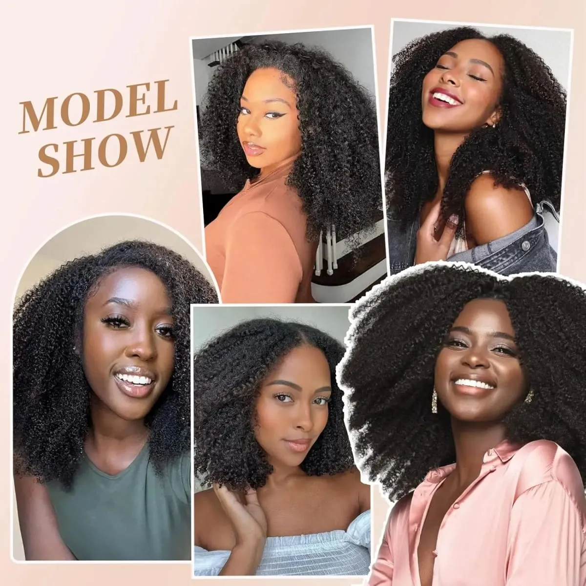 Afro Kinky Curly Clip In Hair Extensions 120G 8Pcs/Set Full Head Natural Black Hair Brazilian Curly 100% Unprocessed Human Hair — image 6