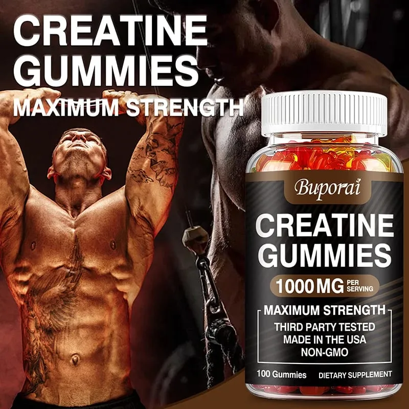 Creatine Monohydrate Gummies - Pre/post Workout Fitness Strength Muscle Building Provide Energy Supplements