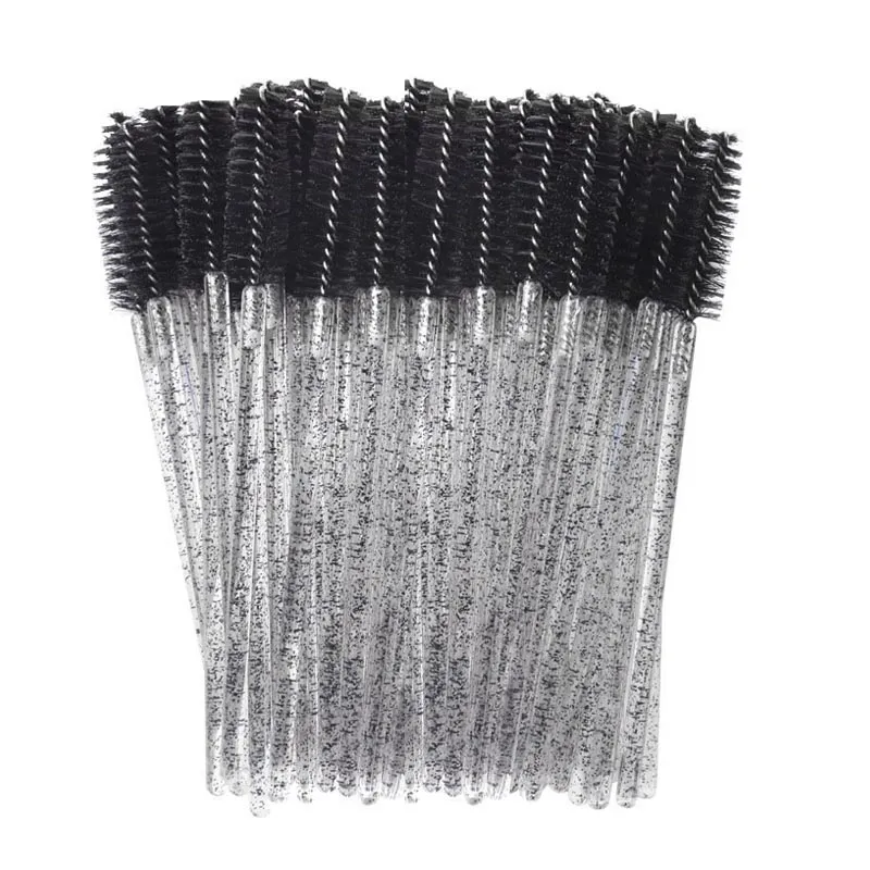 New 50/100pcs Microbrush for Eyelashes Brush Crystal Spoolie Brushes Eyebrow Comb Makeup Beauty Tool for Eyelashes HZS24 — image 1