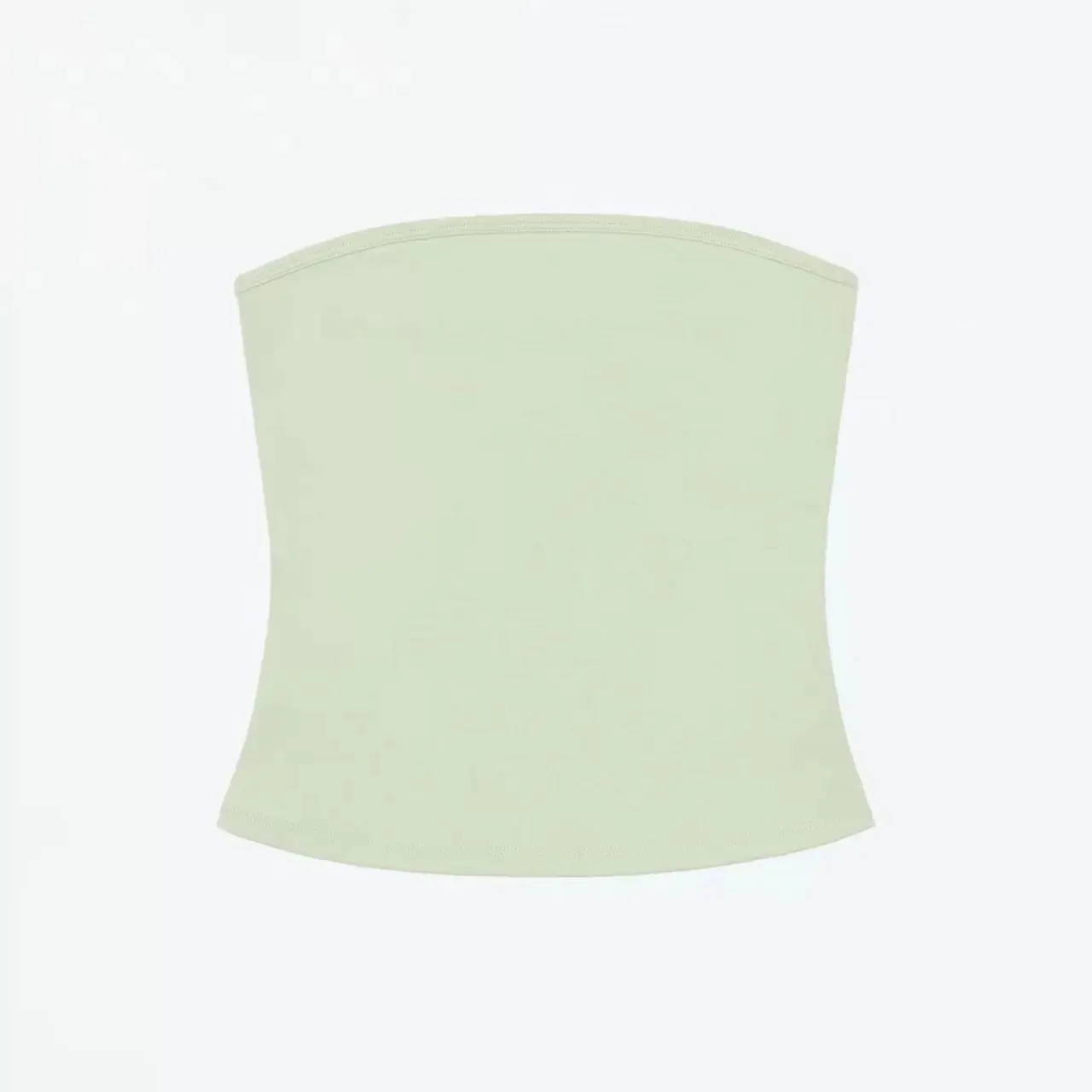 Tank Celadon Green & Coffee Brown Bandeau Crop Top Minimalist Y2K High-Stretch Top — image 5