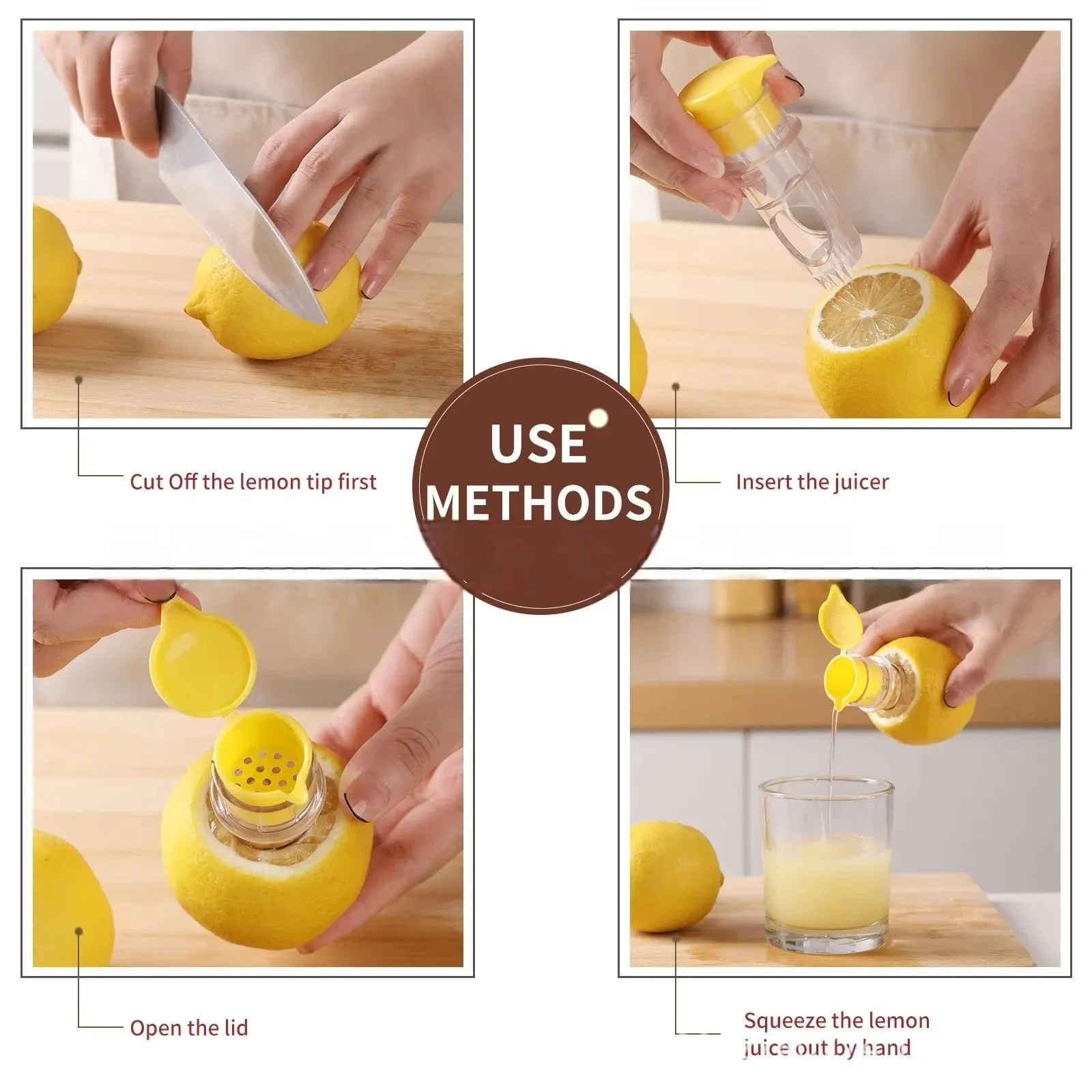 New Screw Top Lemon Juicer Mini Manual Lemon Squeezer Portable Lemon Juicer With Lid Squeeze Lime for Cocktails Plastic Manual — image 6