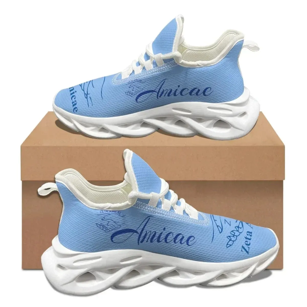 Zeta Amicae New Trend 3D Print Casual Mesh Sneakers for Women Lightweight Lace up Shoes Friends of Zeta Platform Shoes Female — image 3