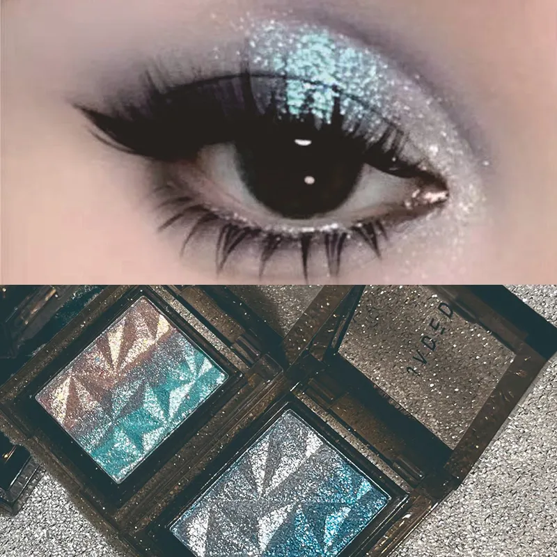 Metallic Gradient Eyeshadow Palette Silver Blue Punk Smoky Eye Shadow Highly Pigmented Pressed Purple Glitter Eyes Makeup Palet — image 2