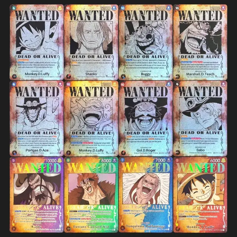 Proxy ONE PIECE CARD Luffy Shanks ACE Roger Teach Kaido Character Card Wanted Alternate Art English Collection Anime Cards