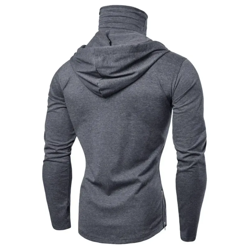 2026 Men's Spring Autumn Gym Thin Hoodie with Mask Casual Splice Large Mask Hooded Sweatshirt for Cycling Motorcycle And Fitness — image 3