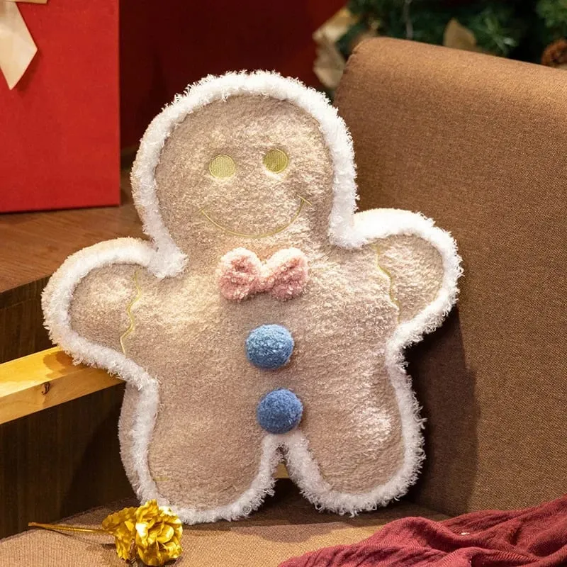 Hot Christmas Gingerbread Man Pillow Soft Plush Toy Decoration Funny XMas Plushie High Quality Christmas Birthday Gift Decor — image 4