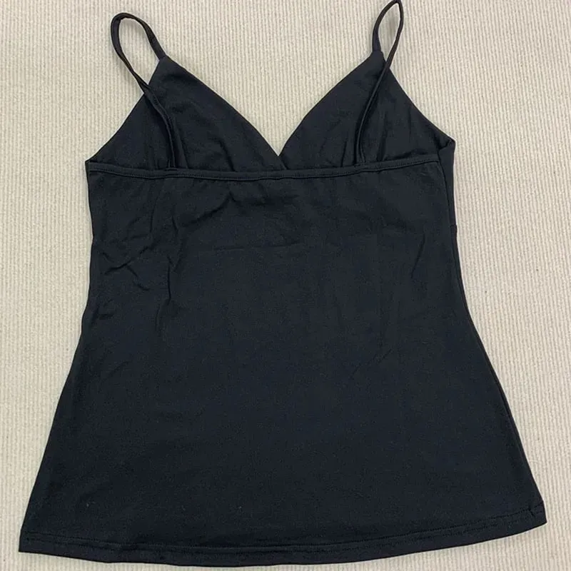 Aesthetic Flower Print Rhinestone Decorative Slim Camisole Summer V Neck Backless Fashion Street Vintage Harajuku Sleeveless Top — image 4