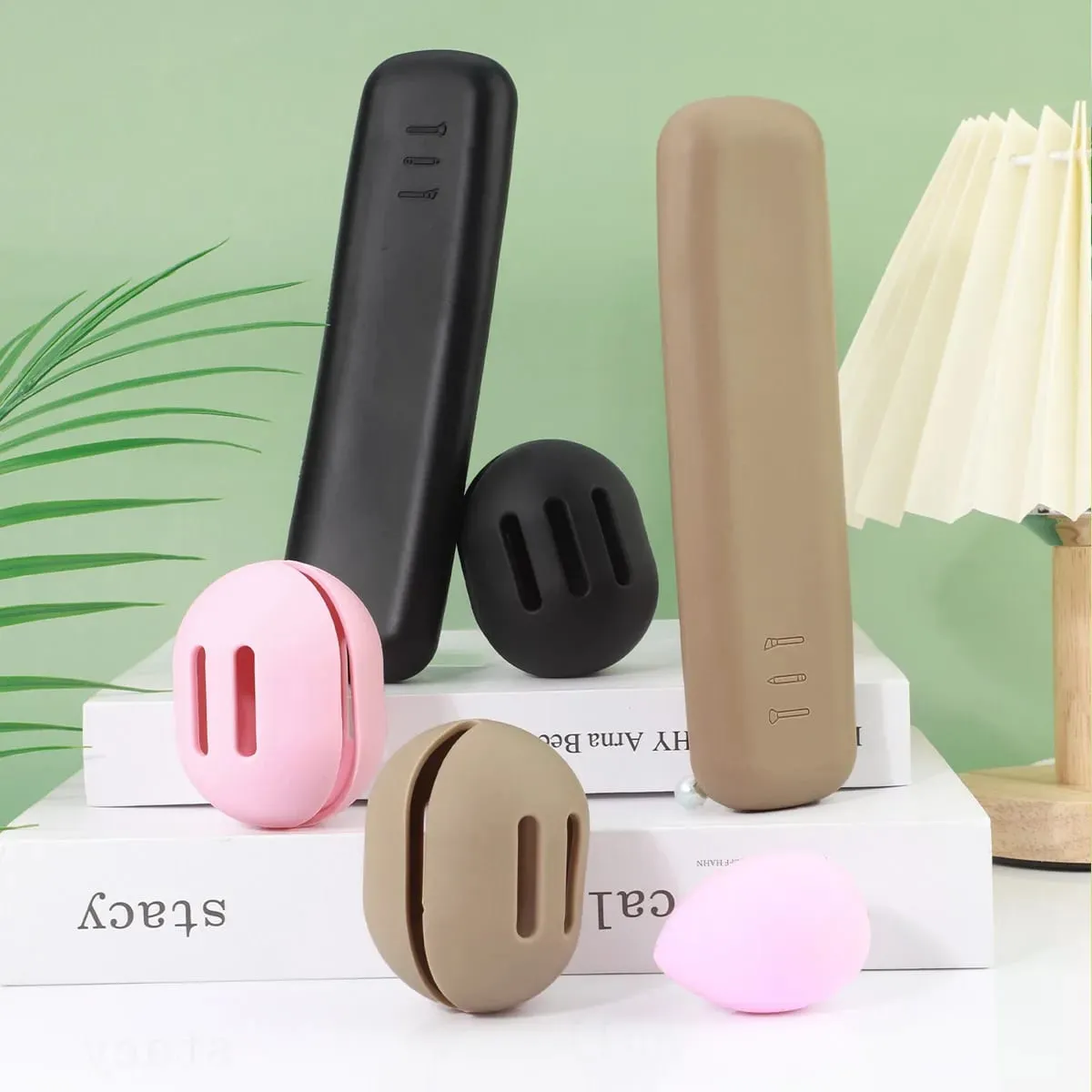 2PcsTravel Makeup Brush Holder Silicone Cosmetic Brushes Bag Makeup Sponge Case Portable Waterproof Makeup Tools para sa mga Babae — image 2