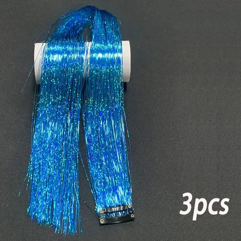 24Inch Synthetic 3pcs/set Long Straight Clip in Hair Extensions Highlights Colored Party Multi-Colors Hairpieces for Women Daily — image 9