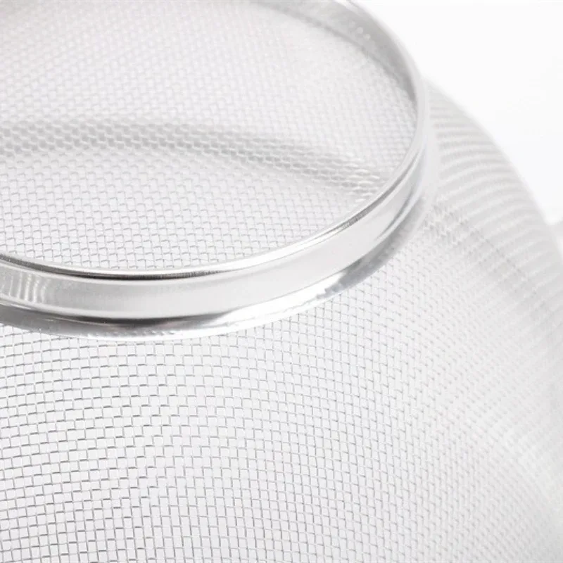 2pcs 21cm+24cm Stainless Steel Drain Basket Kitchen Basket with Handles Vegetable Washing Basket Rice Strainer Strainer