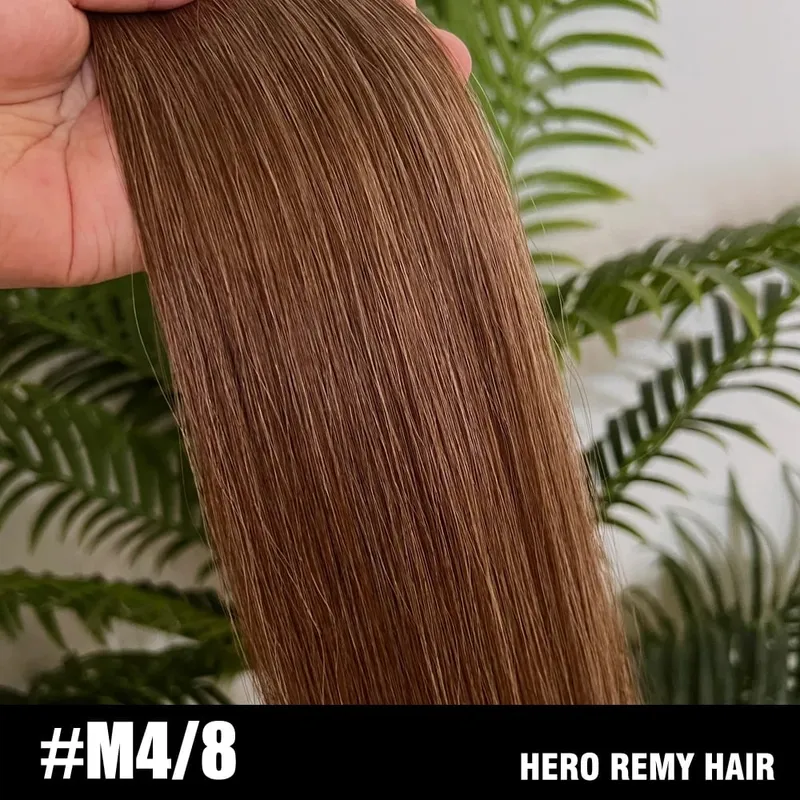 Tape in Hair Extensions Natural Human Hair 100% Invisible Double Sided Tapes On Hair Silky Straight Real Remy Hair Extensions 2g