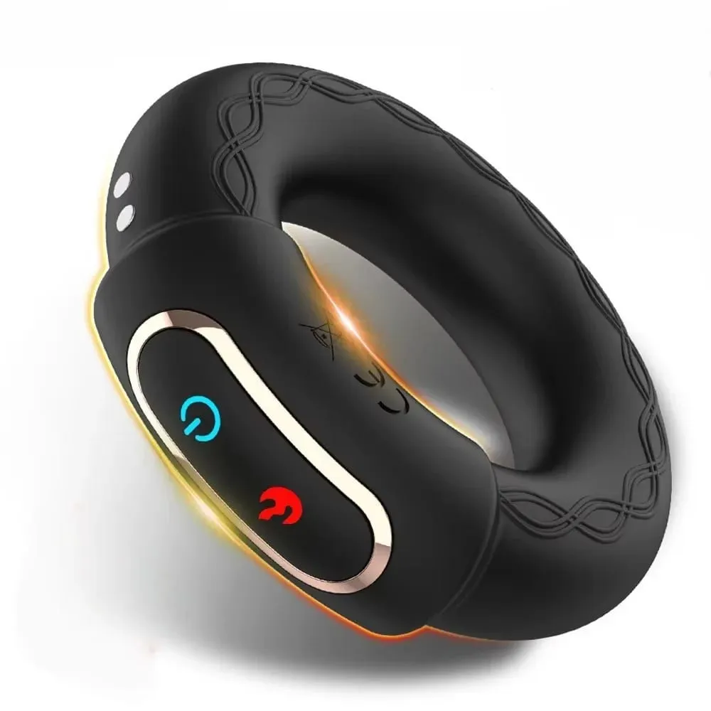 Vibrating Penis Cock Ring Penis erection Heating Vibrator Delay Ejaculation Penis massager 10-Frequency Vibration Men Sex Toys — image 1