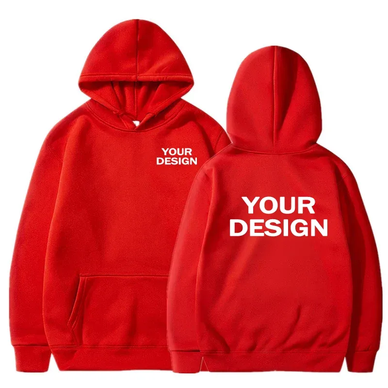 Customized printed men's and women's hoodies, loose casual solid color hoodies, personalized street long sleeved sweatshirts — image 15