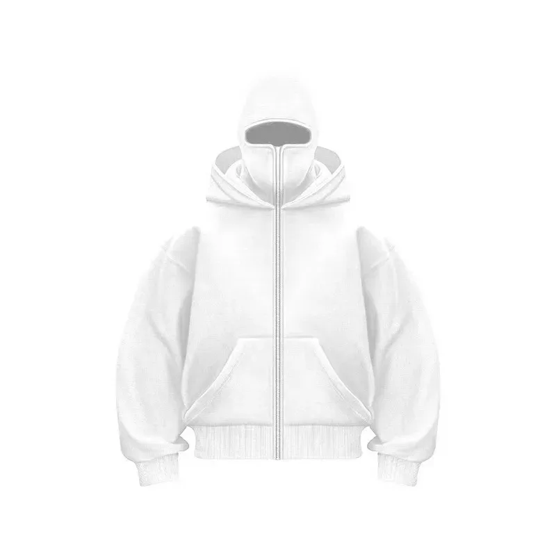 2025 Autumn Men Balaclava Y2K Gothic Harajuku Winter New Item Double Hooded Sweatshirt Men's Hooded Mask Zipper Sportswear Women — image 8