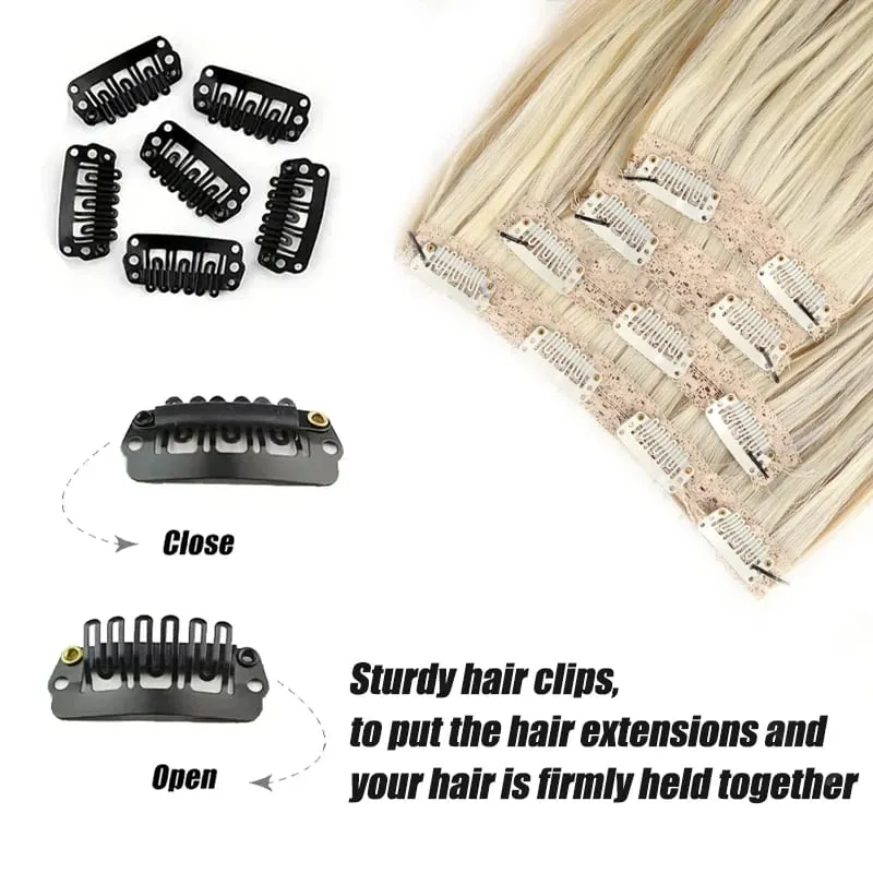 Wig piece wig women's four piece set large wave clip hair synthetic hair extensions — image 5