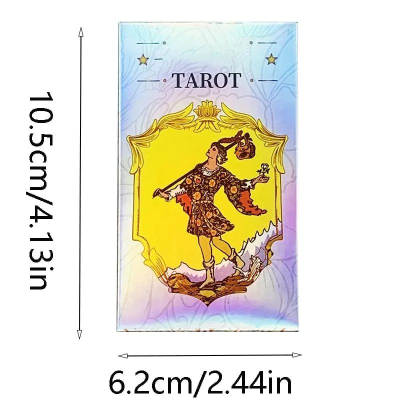 Holographic Rainbow Classic Tarot Deck 78Pcs Iridescent Tarot Card With Guidebook Divination Oracle Card For Beginners — image 6