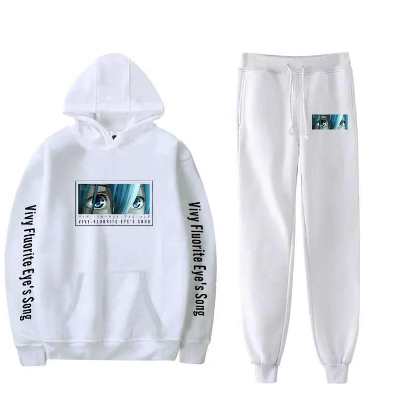 Harajuku Comfortable Vivy Fluorite Eye's Song Print Sweatshirt Sweatpants Hoodies+ Trousers Suit Boys/Girls 2 Piece Set Clothes — image 4