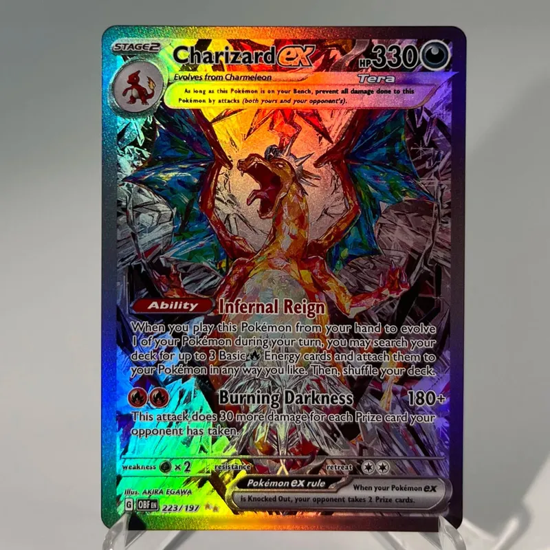 OBF PAL ASR Cards PTCG4-B EX Rainbow Ninetales Cleffa Charizard Rare Collection Battle Toys Gifts for Hobbies — image 10