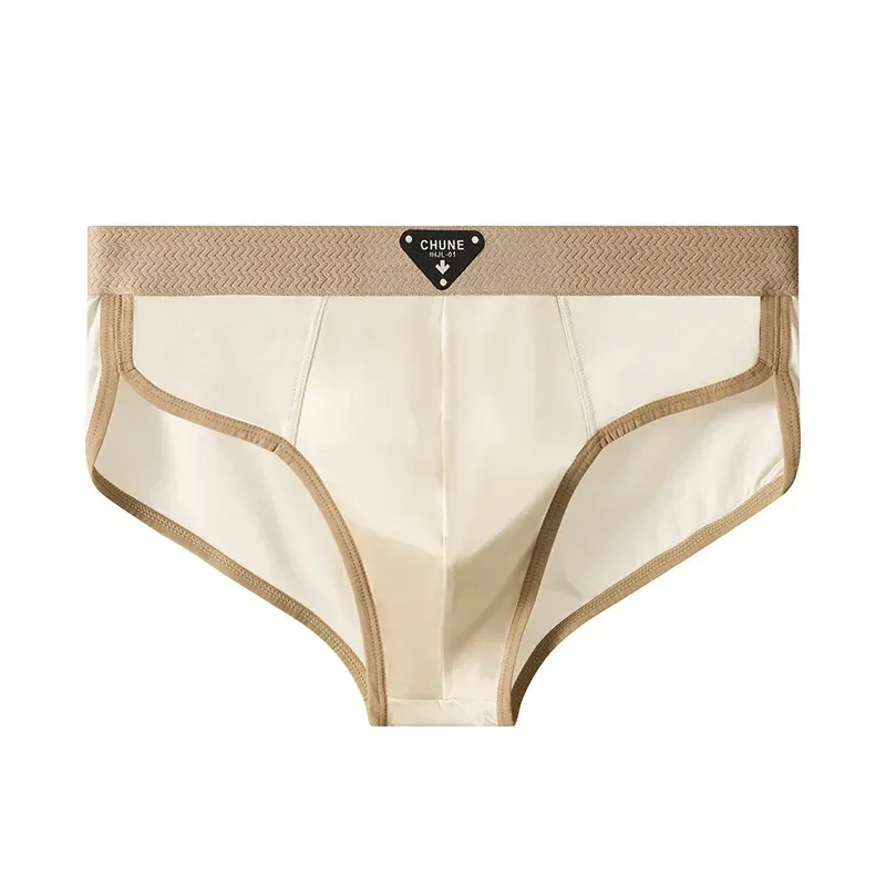 1/3PCS Men's Briefs Ice Silk Satin-like Briefs Men's Underpants Summer Breathable Quick Drying Panties Sexy U Pouch Underwear — image 29