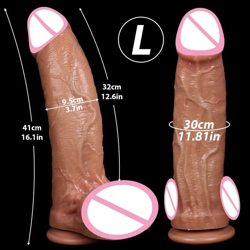 Super Big Soft Dildo Realistic Penis Double-layer Silicone Sex Toy Female Masturbator Suction Cup Dildos for Women Men Cock Gode — image 8