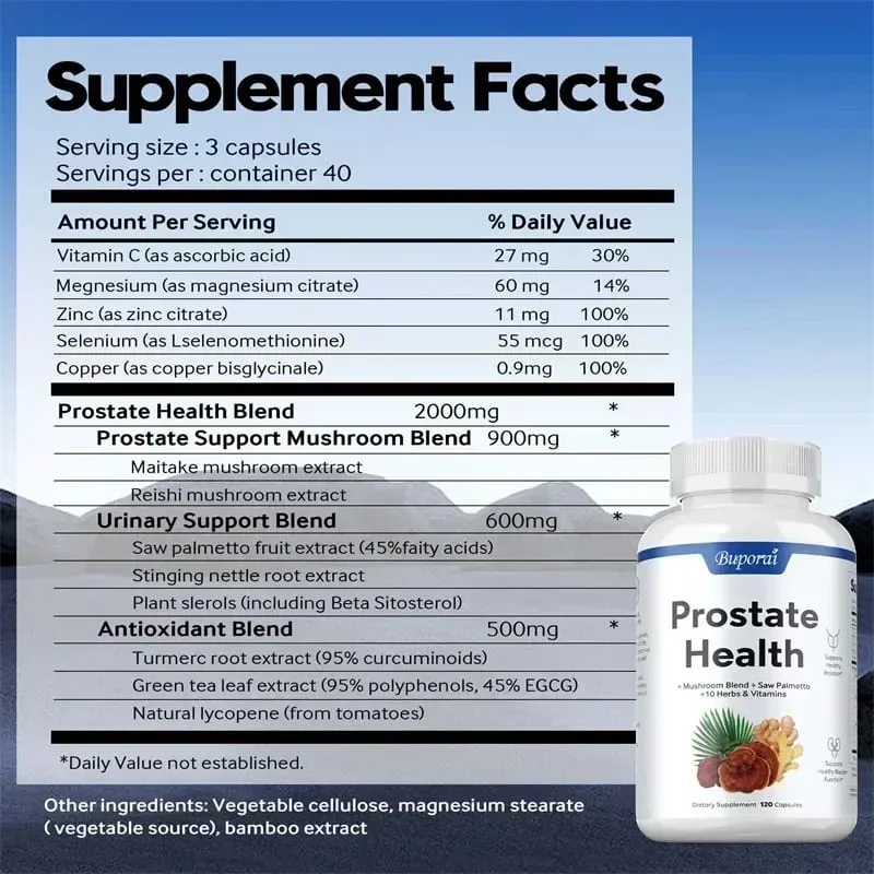 Prostate Health - Prevents Hair Loss Antioxidant Bladder Control Supports Urinary Tract Health Improves Immunity — image 2