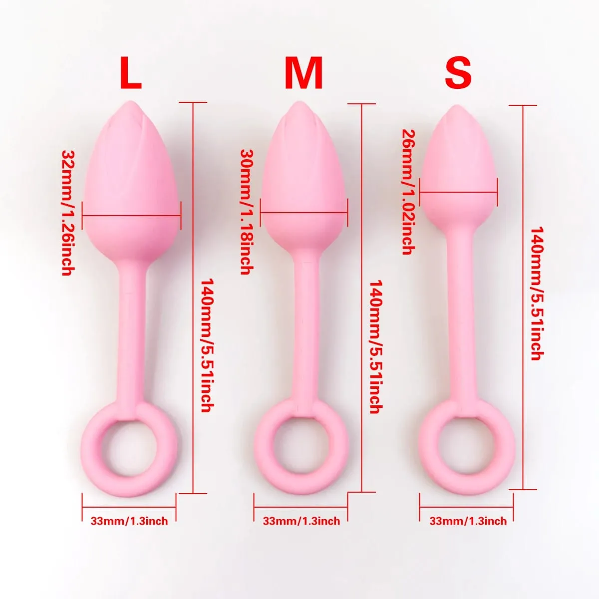 Pull Ring Flower Bud Anal Plug Pink Butt Plug Silicone Vagina Ball Size Scale G-Spot Massage Soft Gel Plug for Anus Adult Sex To — image 4