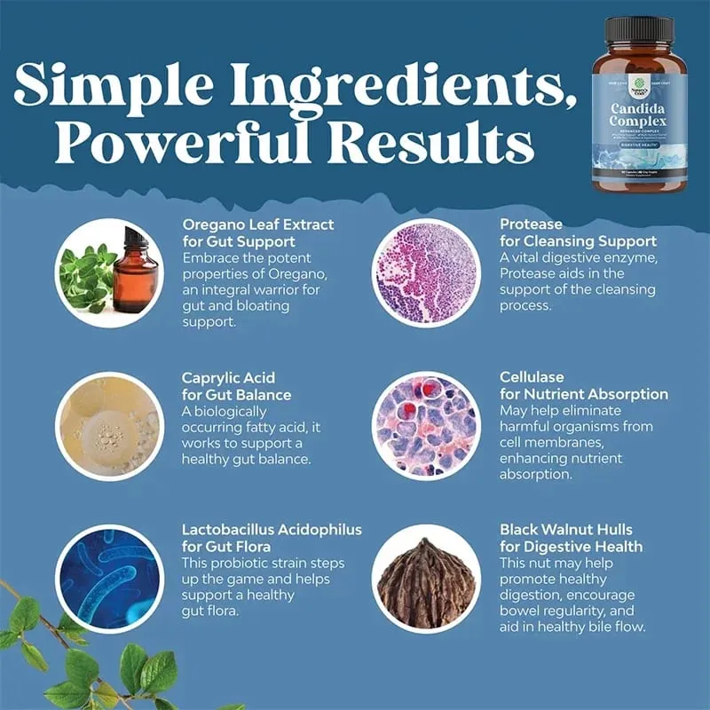 Complexo Candida - Probióticos e Enzimas Digestivas Ingredientes Naturais para Apoiar a Saúde Digestiva e o Equilíbrio da Flora Intestinal — image 7