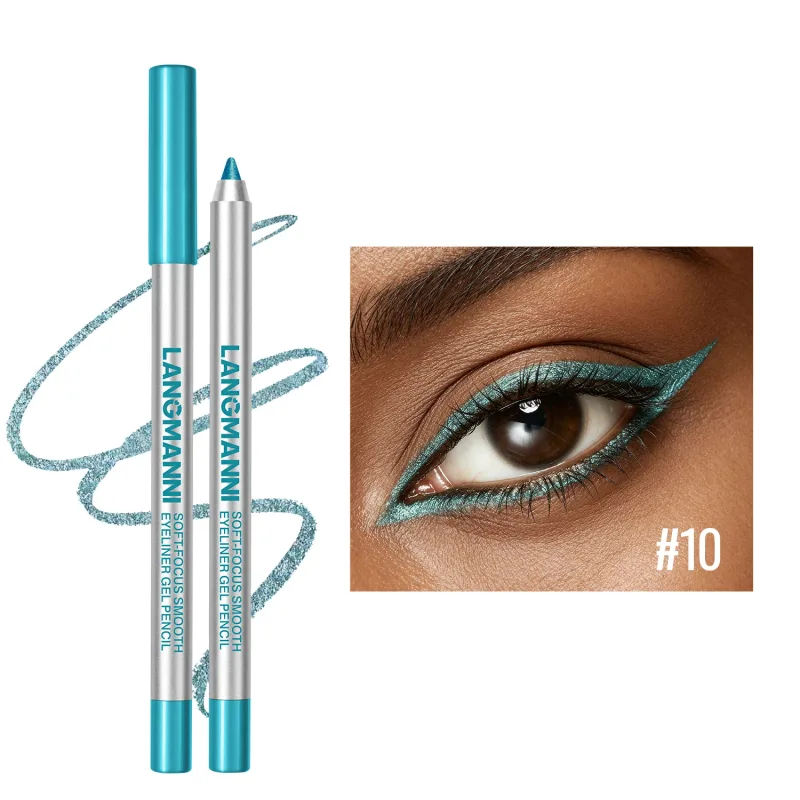 Pearlescent Green Eyeliner Pencil 12 Color Smooth Eye Pigment Glitter Eye Liner Eyeshadow Pen Long-Lasting Waterproof Eye Makeup — image 18