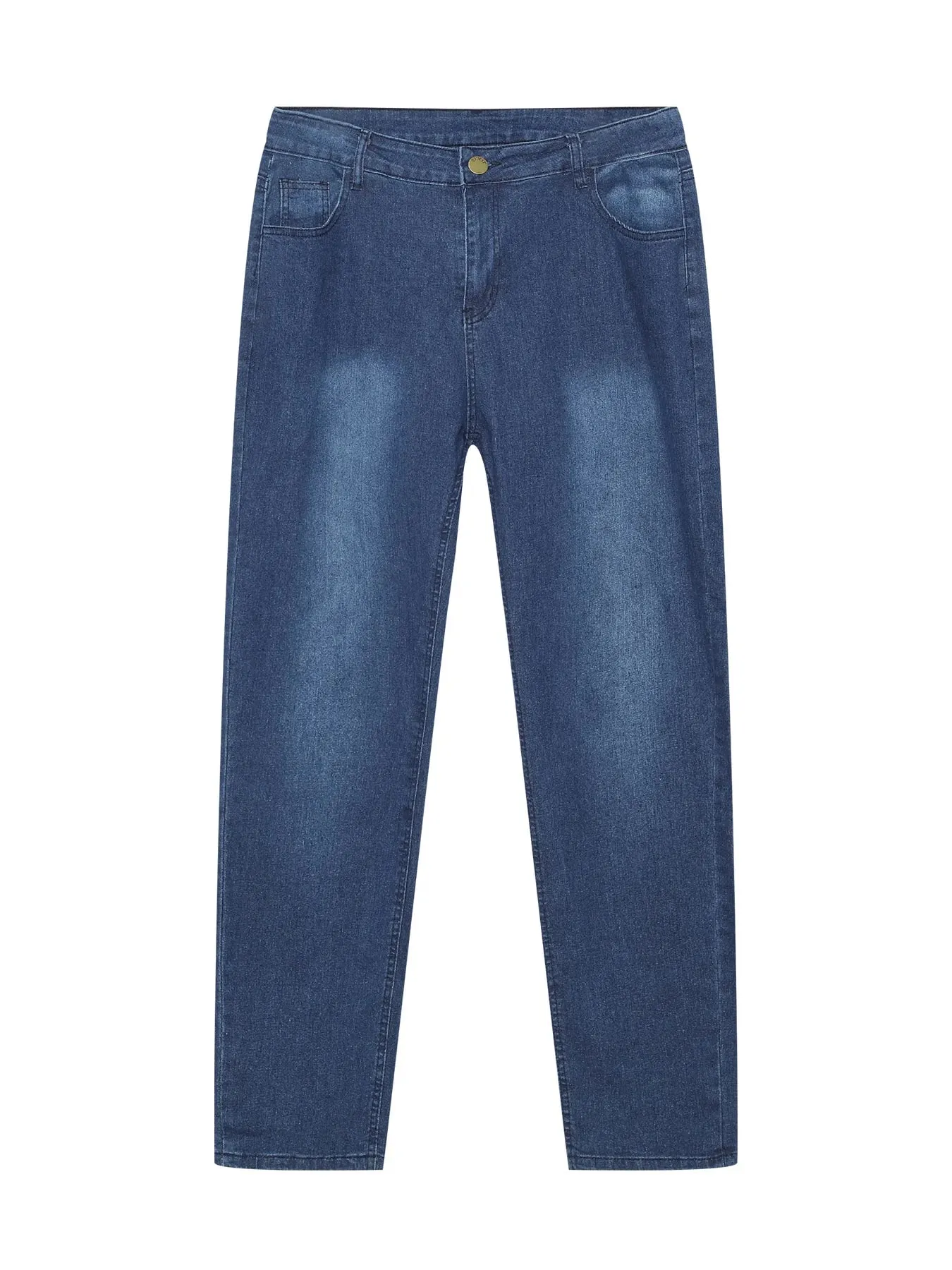 Men New Trendy Slim Fit High Waist Denim Pants Washed Straight‑Leg Casual Jeans For Men — image 10