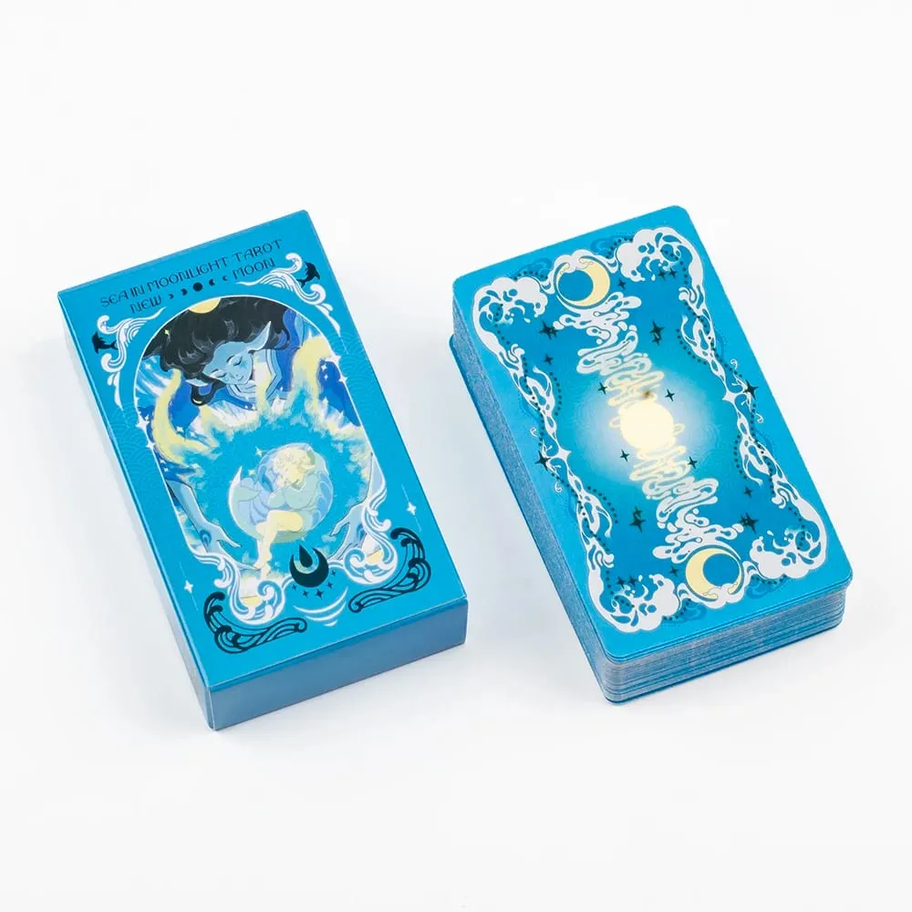 10.3*6CM Sea in Moonlight Tarot Cards English Version A 78 Cards NEW MOON Ocean Emotional Healing Divination Tarot Cards — image 4