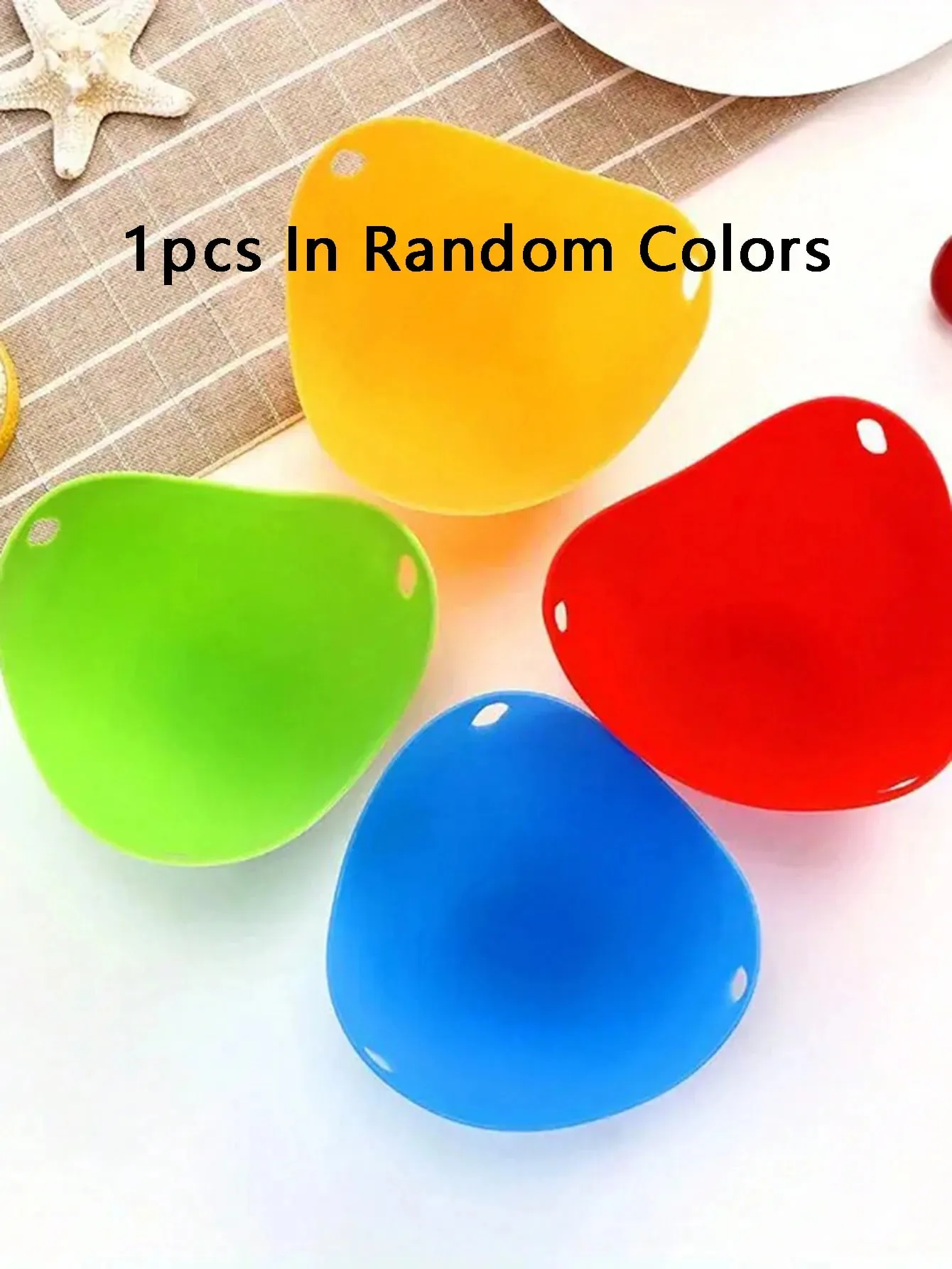 4pcs In Random Colors Egg Boiler Mold Cup Silicone Egg Poachers Poached Egg Cups For Microwave Air Fryer Stovetop Egg Cooking