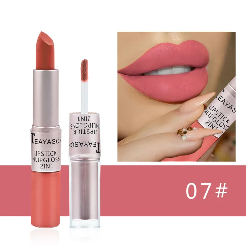 Mat flydende læbestift Vandtæt Non Transfer Long Wear Pink Lip Gloss Tint Fugtgivende Makeup til Kvinder Damer — image 10