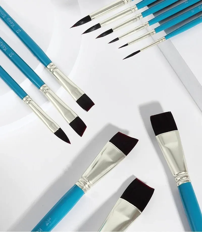 12pcs Face Paint Brushes Artist Acrylic Paint Brush Set for Face Body Shoe Painting Ideal for Chrismas Halloween Cosplay Party — image 6